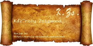 Károly Zsigmond névjegykártya