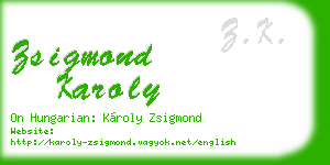 zsigmond karoly business card