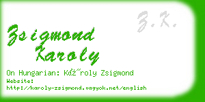 zsigmond karoly business card